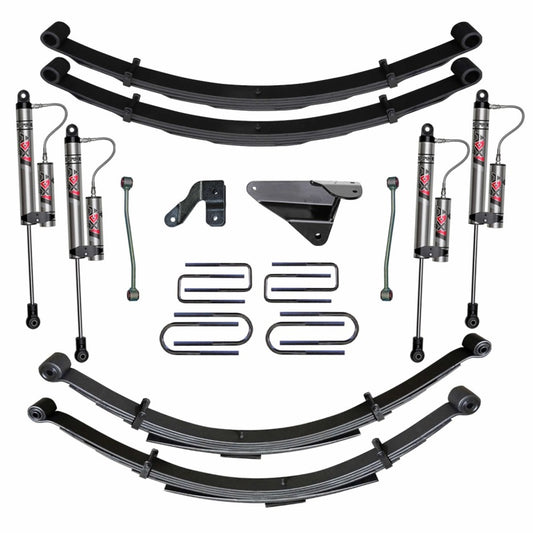 Skyjacker 6-inch lift kit for 2000-2004 Ford F250 F350 V10 trucks, showing suspension components and lifted stance.
