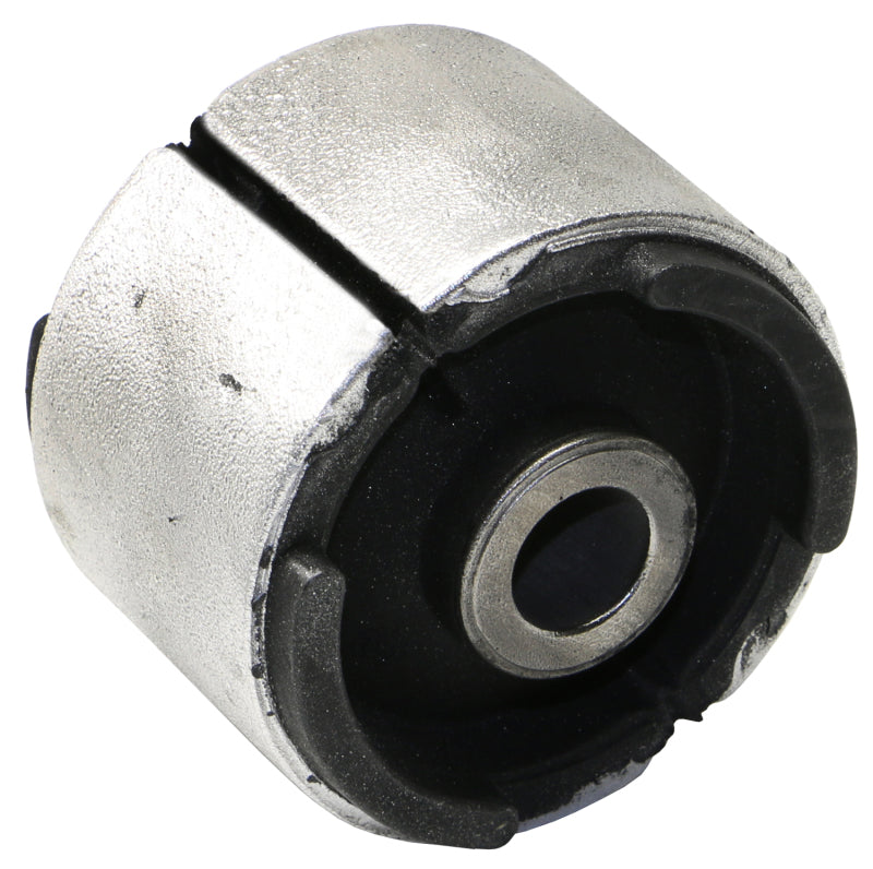 Moog Mini Cooper rear to frame control arm bushing for suspension, showing the rubber bushing component in close-up.