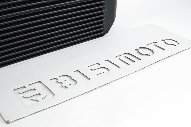Black CSF intercooler for Hyundai Veloster N and i30 N, with stepped core design, shown from front view.