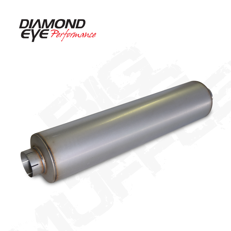 Diamond Eye Performance muffler for big dogs, 5-inch inlet, 10-inch diameter, 45-inch body length, baffled design, exhaust component