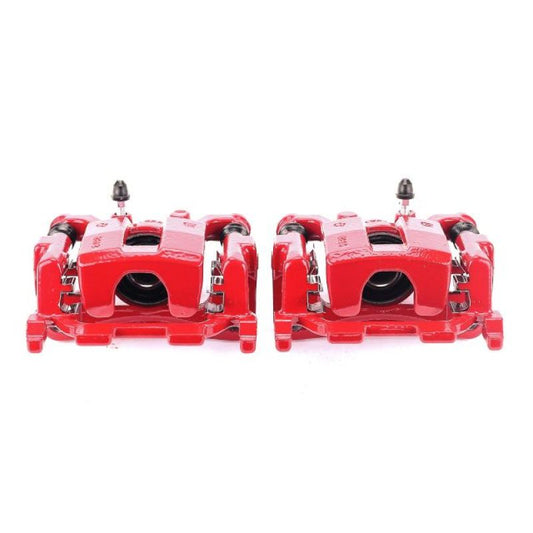 PowerStop rear red brake calipers with brackets for Nissan Maxima 2009-2014, performance brake calipers pair with detailed design