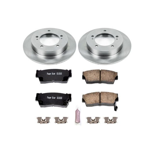PowerStop OE front brake kit for 1998 Chevrolet Tracker, includes rotors and pads, in packaging with brake components.