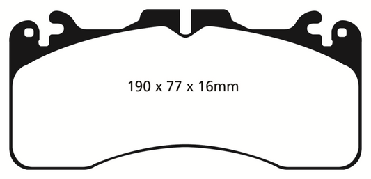 EBC 09+ Lexus LS460 4.6 Sport Redstuff front brake pads for high-performance braking and stopping power.