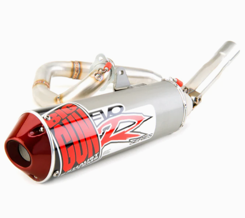 Big Gun 07-19 Honda CRF 150R/Expert EVO R Series full system powersports exhaust showing polished metal and mounting components.