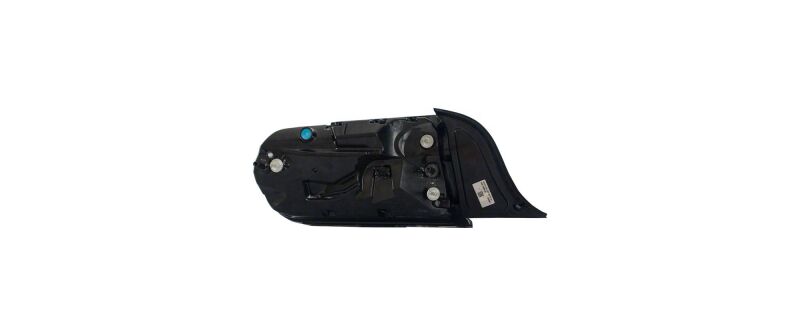 Raxiom Ford Mustang Euro Style LED tail lights with gloss black housing and red lenses, designed for 2015-2023 models.