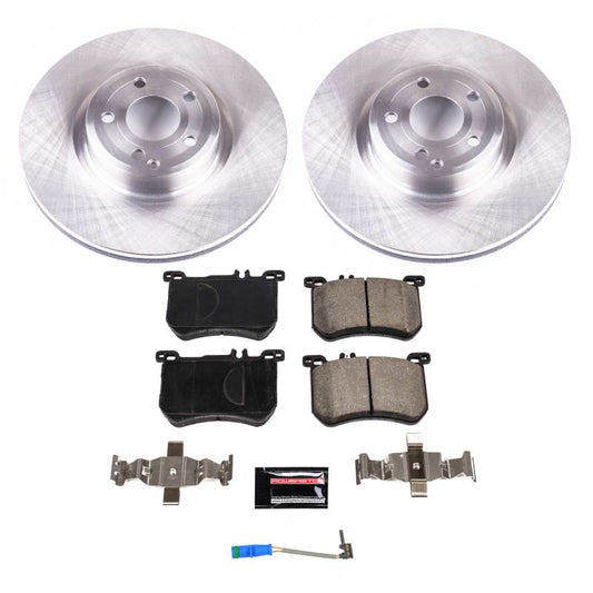 PowerStop OE front brake kit for 2015-2016 Mercedes-Benz SL400, including brake rotors and pads, designed for optimal stopping power.