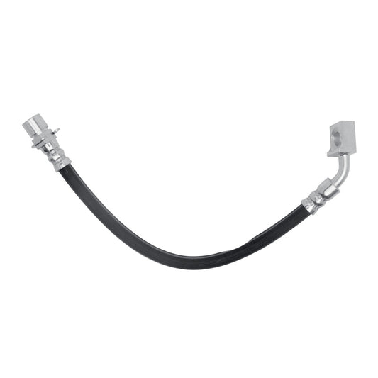 DFC Cadillac CTS rear right brake hose from brake line kit, showing flexible rubber and metal fittings.