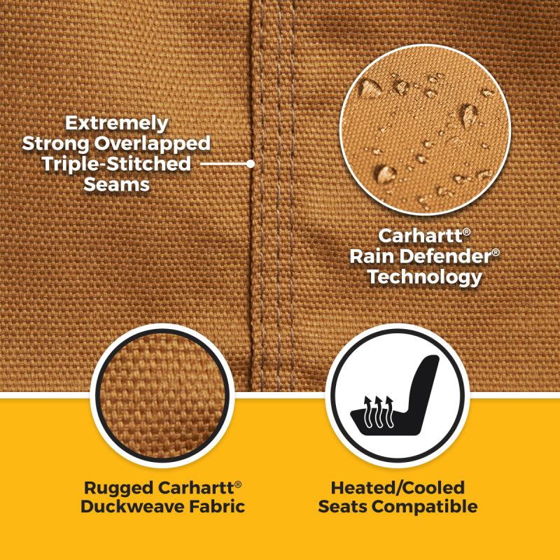 Covercraft Carhartt front seat covers for Dodge Nitro 2007-2009, custom-fit fabric seat protection with durable stitching
