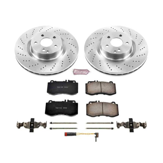 PowerStop OE brake kit for Mercedes-Benz E350 2010-2016, front autospecialty brake system with rotors and calipers.