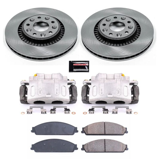 PowerStop OE front brake calipers and autospecialty kit for 2008-2009 Ford Taurus X, includes calipers and hardware.