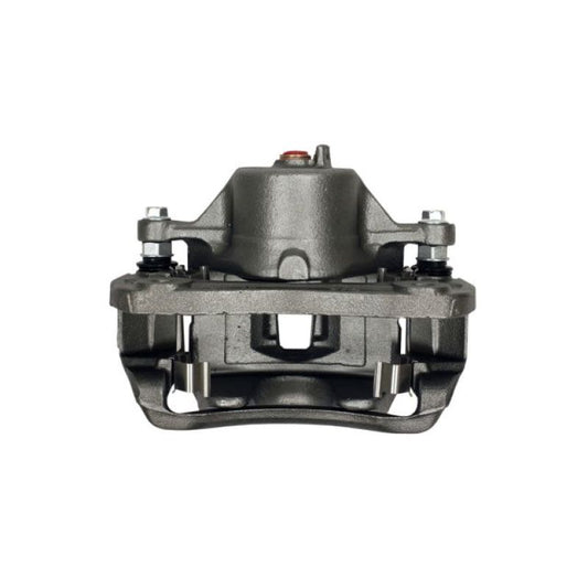 PowerStop OE brake caliper with bracket for front left or right of Hyundai Elantra 2007-2010, showing metal caliper and mounting bracket