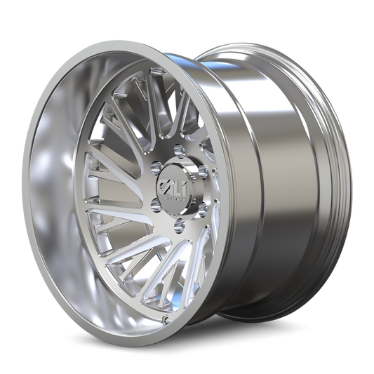 Polished Cali Off-Road cast wheel, 24x14 inches, 6x139.7 bolt pattern, -76mm offset, 106mm hub for off-road vehicles.