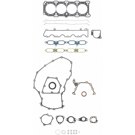 Fel-Pro Pontiac Grand Am HIS 9515 PT-1 PermaTorque engine cylinder head gasket set showing multiple gaskets and engine components