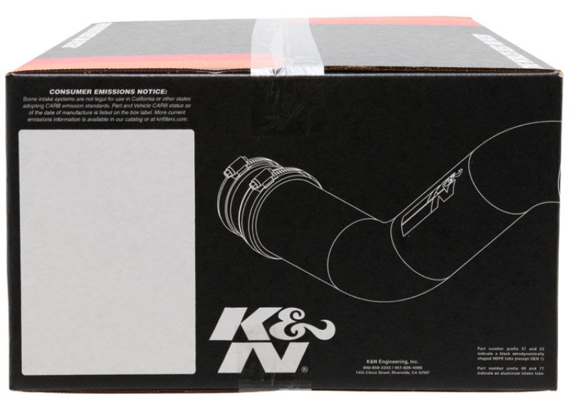 K&N Engineering cold air intake system for 2014-2015 Toyota Tundra V8 4.7L and 5.7L engine, with air filter and intake tubing visible
