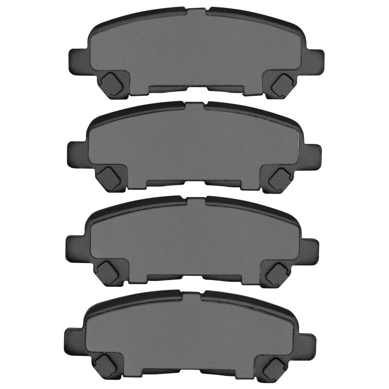 R1 Concepts Toyota Highlander Hybrid 2008-2013 rear ceramic brake pads, OE quality, with metal backing and brake pad friction surface.