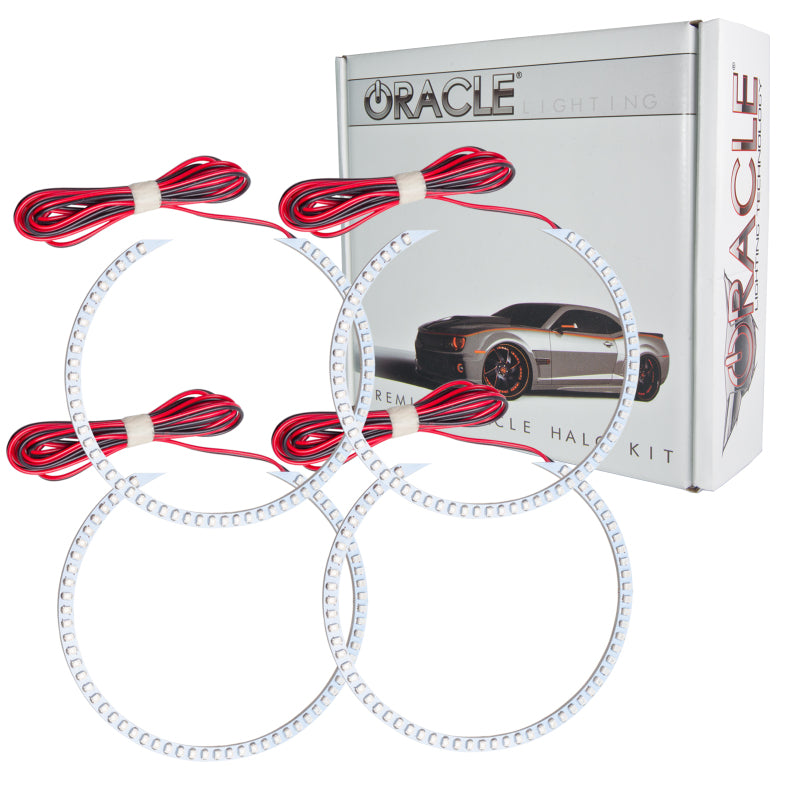 Oracle Chevrolet Camaro 2014-2015 LED dual halo headlights with round UV purple rings, designed for non-RS models.