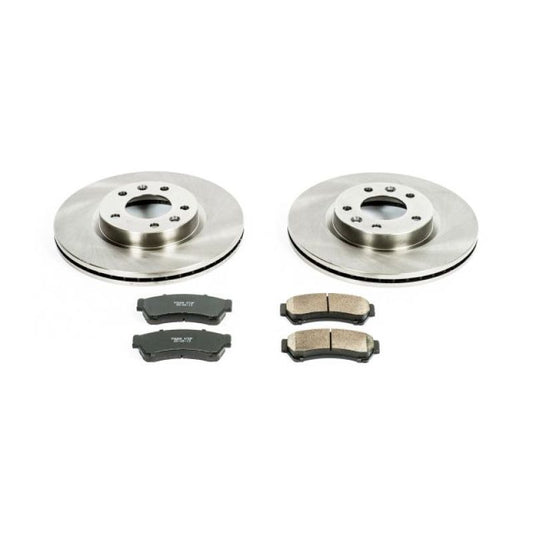 PowerStop OE front brake kit for 2006-2012 Ford Fusion, includes brake rotors and pads for reliable stopping performance.