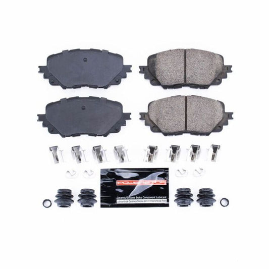 PowerStop Z23 Evolution sport brake pads for Fiat 124 Spider front, with hardware, designed for high-performance braking.