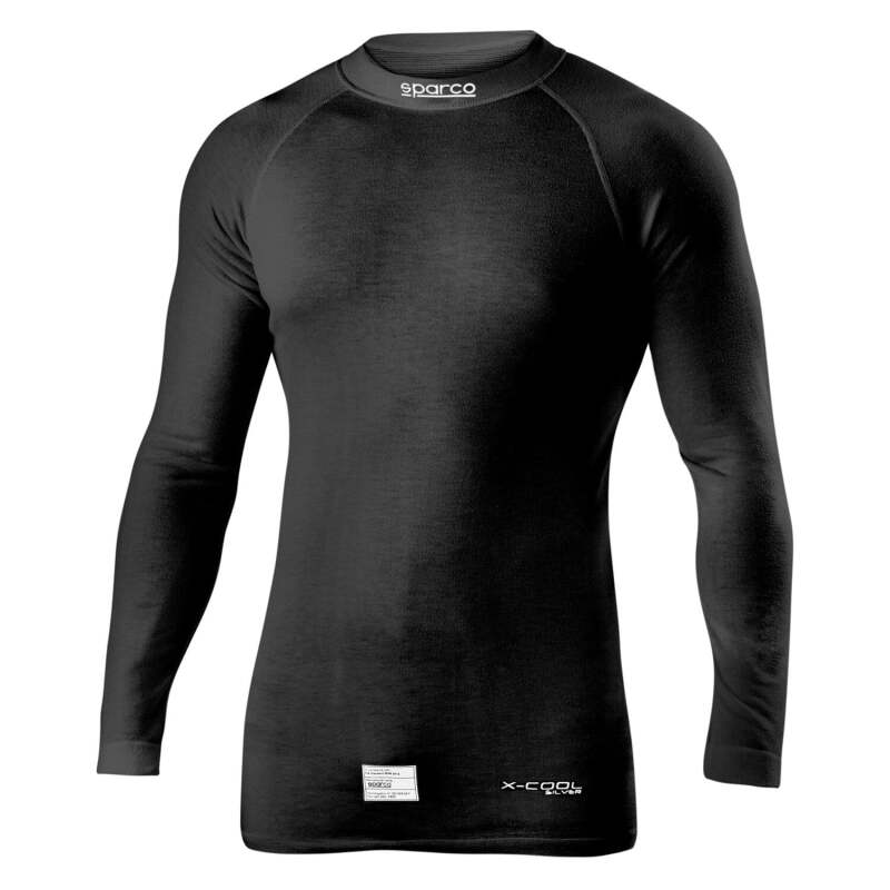Black Sparco RW7 undershirt in XS/S size, made of comfortable fabric, designed for a sleek fit and everyday wear.