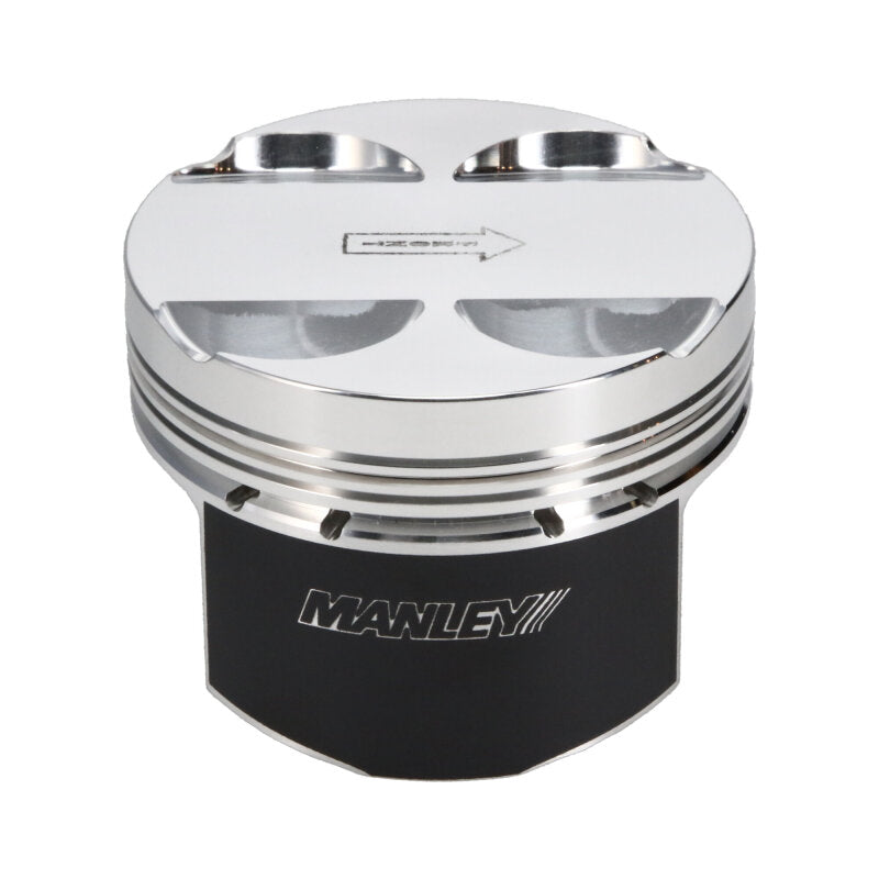 Manley Performance Mitsubishi 2.0L 4G63 forged piston set with 85mm bore and 1.375in compression height, high-performance engine parts