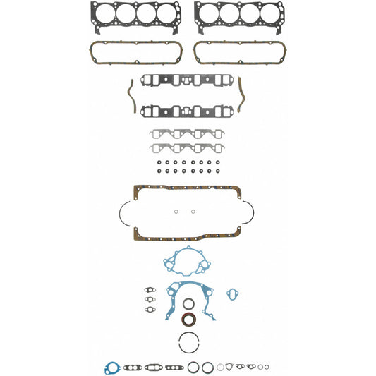Fel-Pro Ford LTD FS 8548 PT-15 engine gasket set with multiple gaskets and seals for engine repair and replacement.