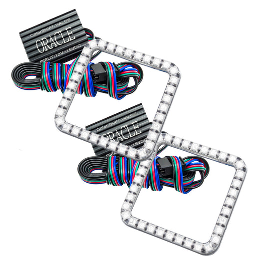 Oracle Ford Ranger 06-07 LED Fog Halo Kit with ColorSHIFT for fog lights, featuring vibrant, customizable halo illumination.