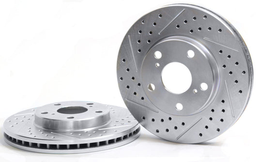Baer Brakes front slot and drilled brake rotors for 2008-2009 Pontiac G8, performance automotive brake components.