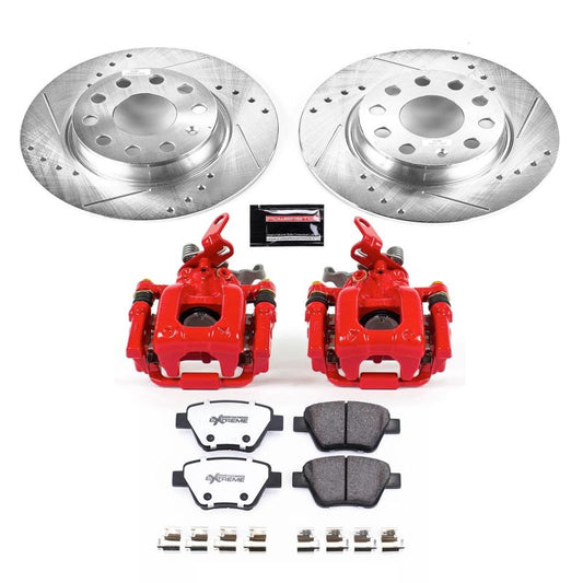 PowerStop 10-12 Audi A3 rear Z26 Street Warrior brake kit with performance calipers and rotors, designed for enhanced stopping power.