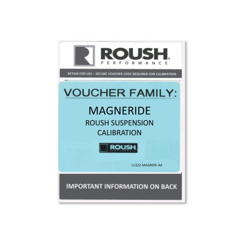 Roush Ford Mustang MagneRide suspension calibration package for 2018-2023 models, featuring suspension components and tuning system.