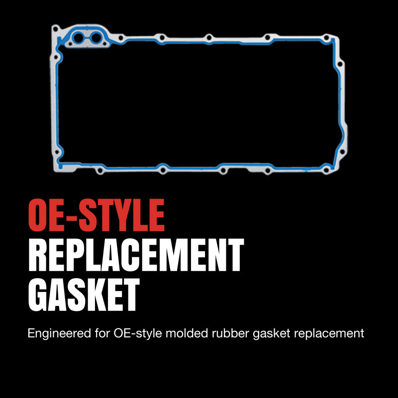 Fel-Pro Cadillac STS engine oil pan gasket set with PermaDry molded rubber, includes gasket kits for durable sealing.