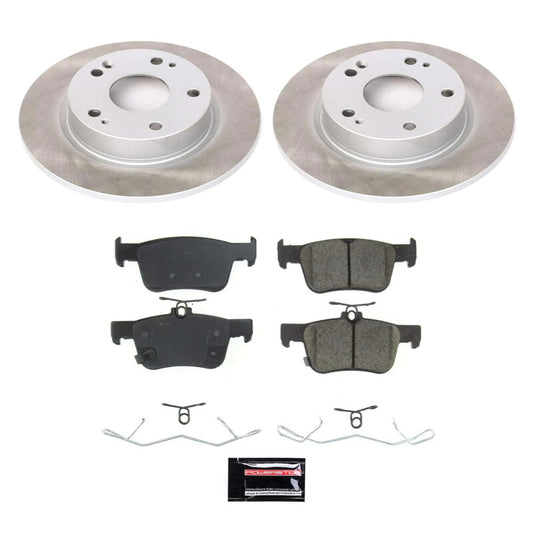 PowerStop rear semi-coated brake rotor kit for Honda Insight 2019-2022, performance brake kit with semi-coated rotors.
