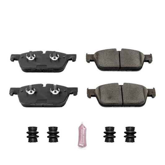 PowerStop Z23 Evolution sport brake pads with hardware for Mercedes-Benz GL550 (2013-2016), performance front brake replacement.