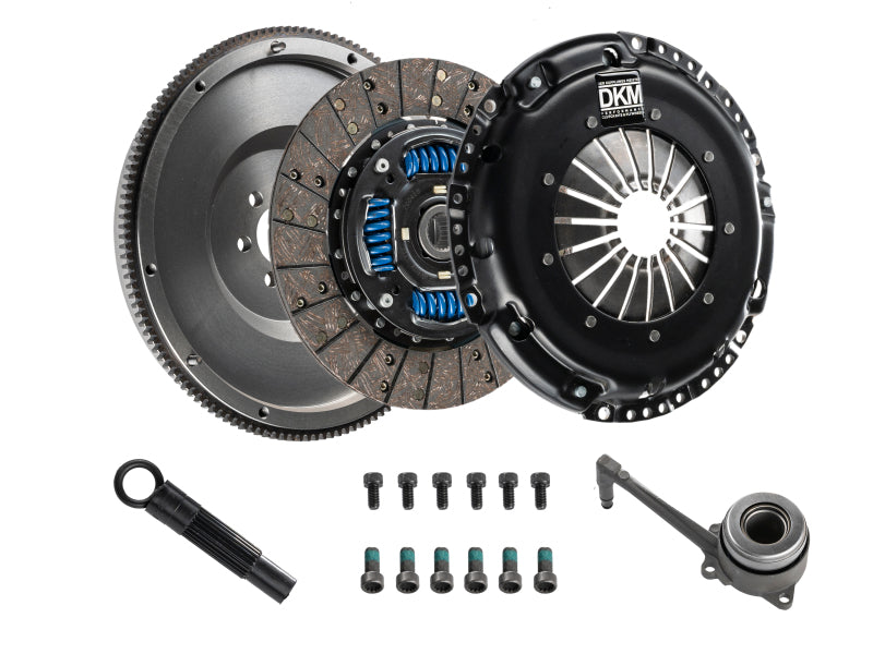 DKM Clutch 2.0 for VW/Audi A3 FSI includes OE style clutch kit with flywheel, designed for 6-bolt motors, handles 258 ft/lbs torque