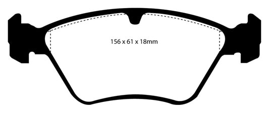 EBC Ultimax2 front brake pads for Saab 900 2.0 Turbo model, OE style, with visible brake pad components and packaging.