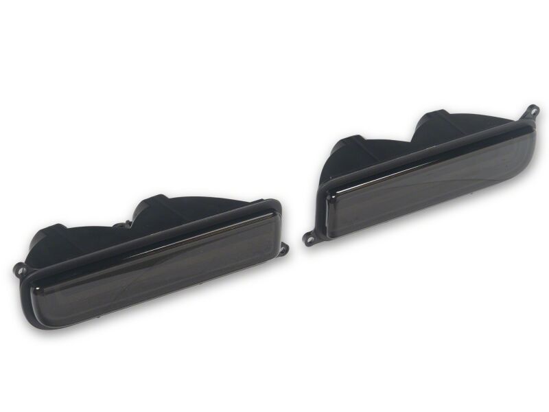 Raxiom black housing LED front corner lights with smoked lens for 97-01 Jeep Cherokee XJ sidemarkers and indicators.