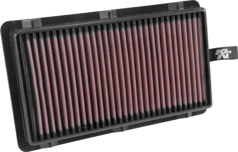 K&N Engineering drop-in air filter for Kia Sorrento III 2.2L diesel engine, replacement engine air filter with pleated design