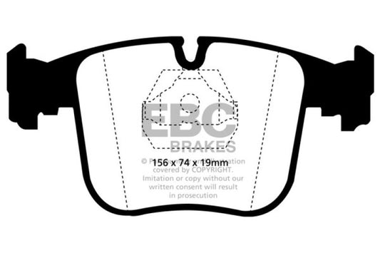 EBC Greenstuff front brake pads for BMW 850 5.0 (1991-1993), high-performance brake pads with green friction material.