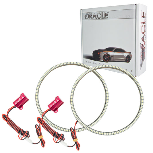 Oracle Lighting Jeep Wrangler JK 07-17 LED waterproof halo kit with white halo rings for fog light enhancement.