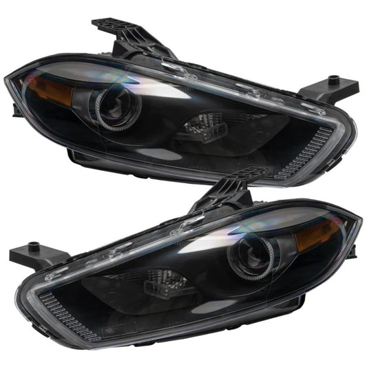 Oracle Lighting Dodge Dart SMD HL headlight in black with halogen and ColorSHIFT technology, featuring BC1 controller.