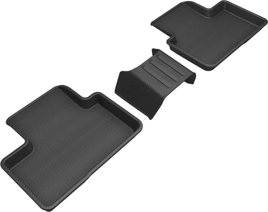 Black 3D MAXpider rubber floor mats for 2019-2020 Volvo XC40 Kagu second row, custom-fit interior protection.