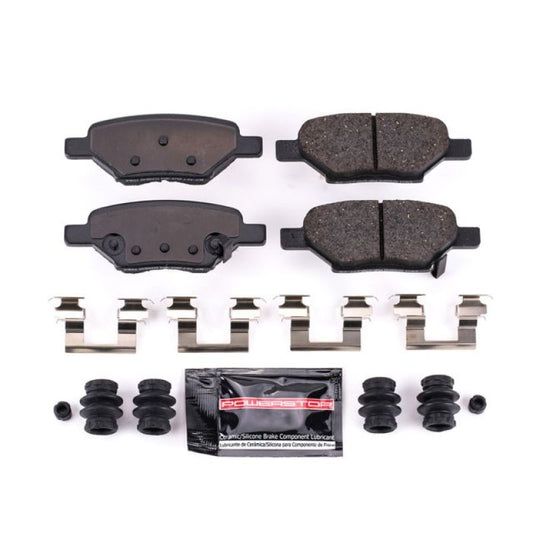 PowerStop Z23 Evolution sport rear brake pads with hardware for Chevrolet Cobalt 2005-2008, performance brake component.