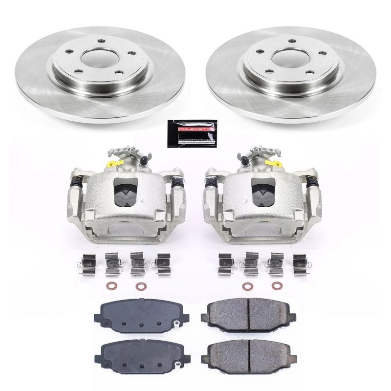 PowerStop rear Autospecialty brake kit with calipers for 2012-2016 Chrysler Town and Country, showing brake rotors and calipers.