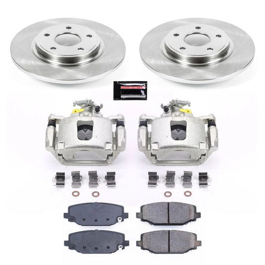 PowerStop rear Autospecialty brake kit with calipers for 2012-2016 Chrysler Town and Country, showing brake rotors and calipers.