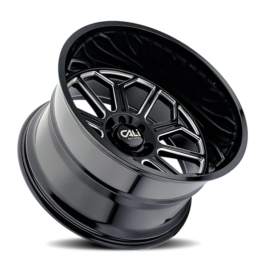 Cali Off-Road Auburn 20x10 cast wheel in gloss black with milled accents, 6x139.7 bolt pattern, -25mm offset, 106mm hub