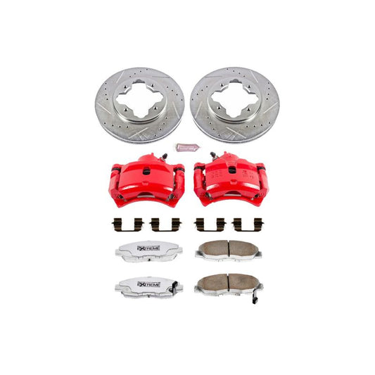 PowerStop Z26 Street Warrior front brake kit with calipers for 1997 Acura CL, performance brake system with rotors and pads.