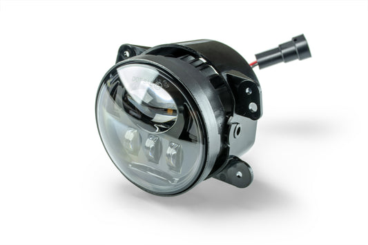 DV8 Offroad Jeep JL/Gladiator LED fog lights mounted on vehicle for enhanced visibility and off-road performance.