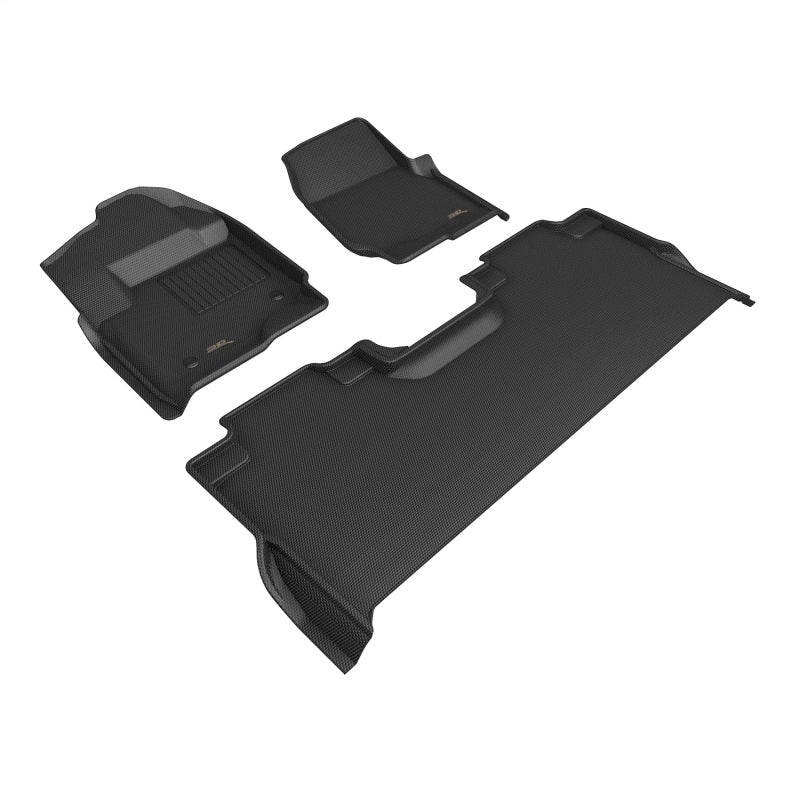 3D MAXpider Kagu black rubber floor mats full set for 2023-2026 Ford F-250, F-350, and F-450 Crew Cab