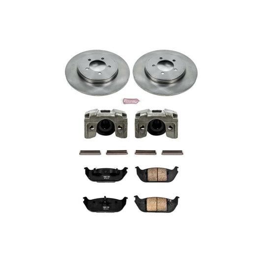 PowerStop rear Autospecialty OE brake kit with calipers for Lincoln Aviator 2003-2005, showing brake components and caliper details.