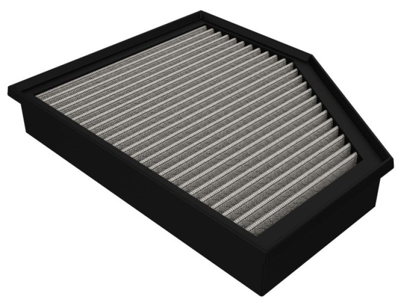 aFe Magnum FLOW Pro Dry S air filter for BMW X7 19-21 with L6-3.0L engine, universal fit, showing the clean, high-performance filter element