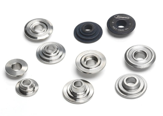 Supertech titanium retainer set for Subaru STI valve springs, includes 16 retainers for under the bucket shim replacement.